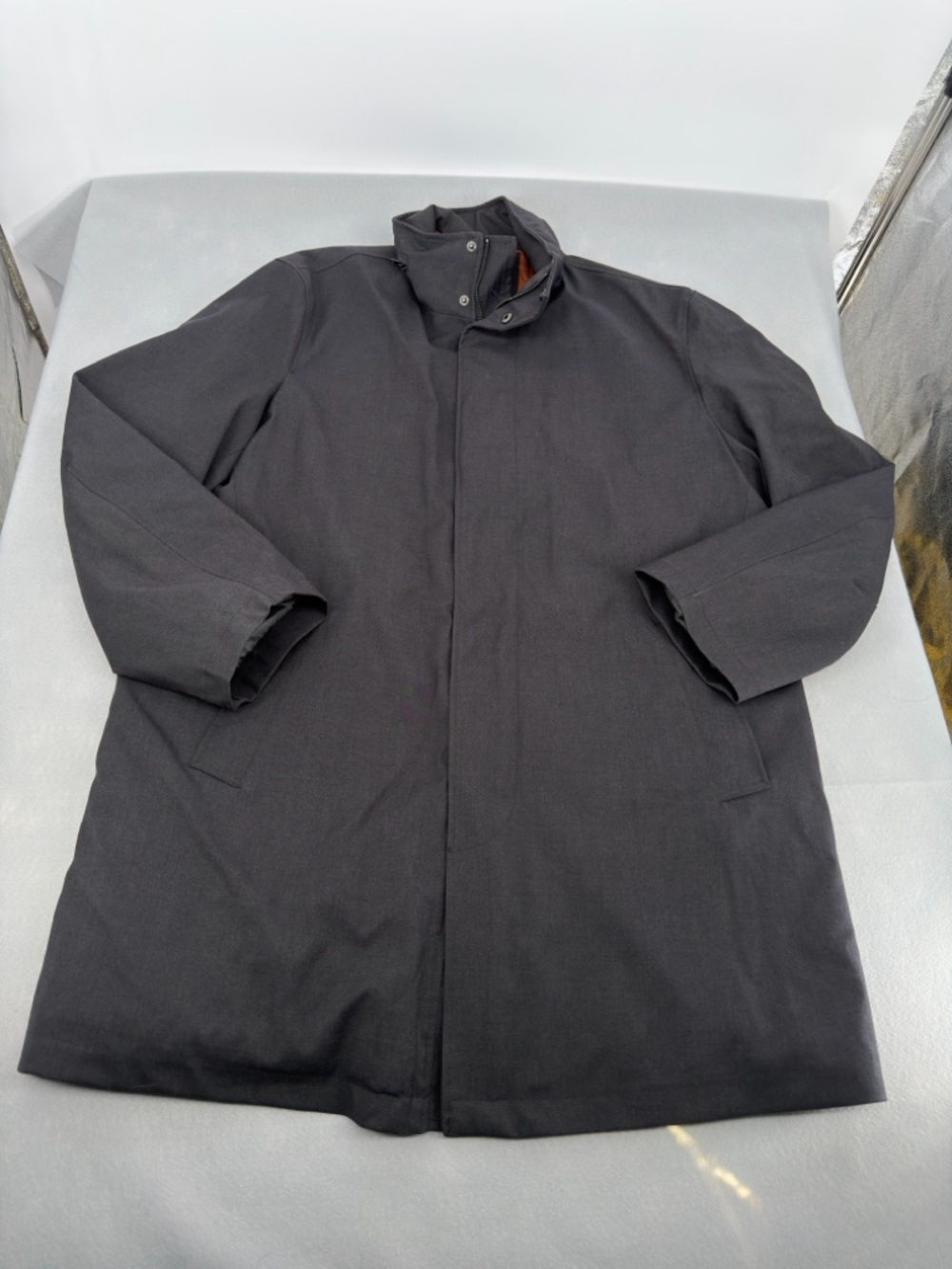 Jos A Bank Gray Hooded Parka Coat Sz 44R